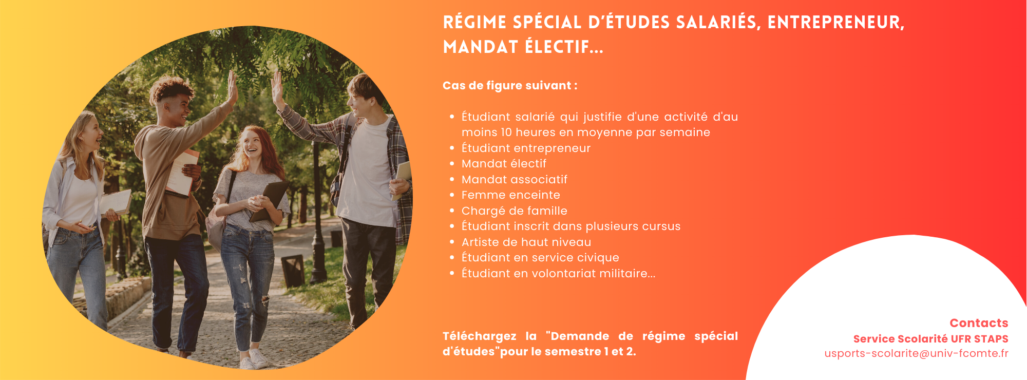 Encart Régime spéciaux études